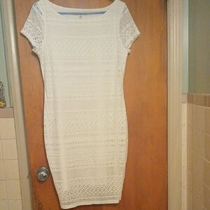 Banana Republic Cream Lace Midi Dress